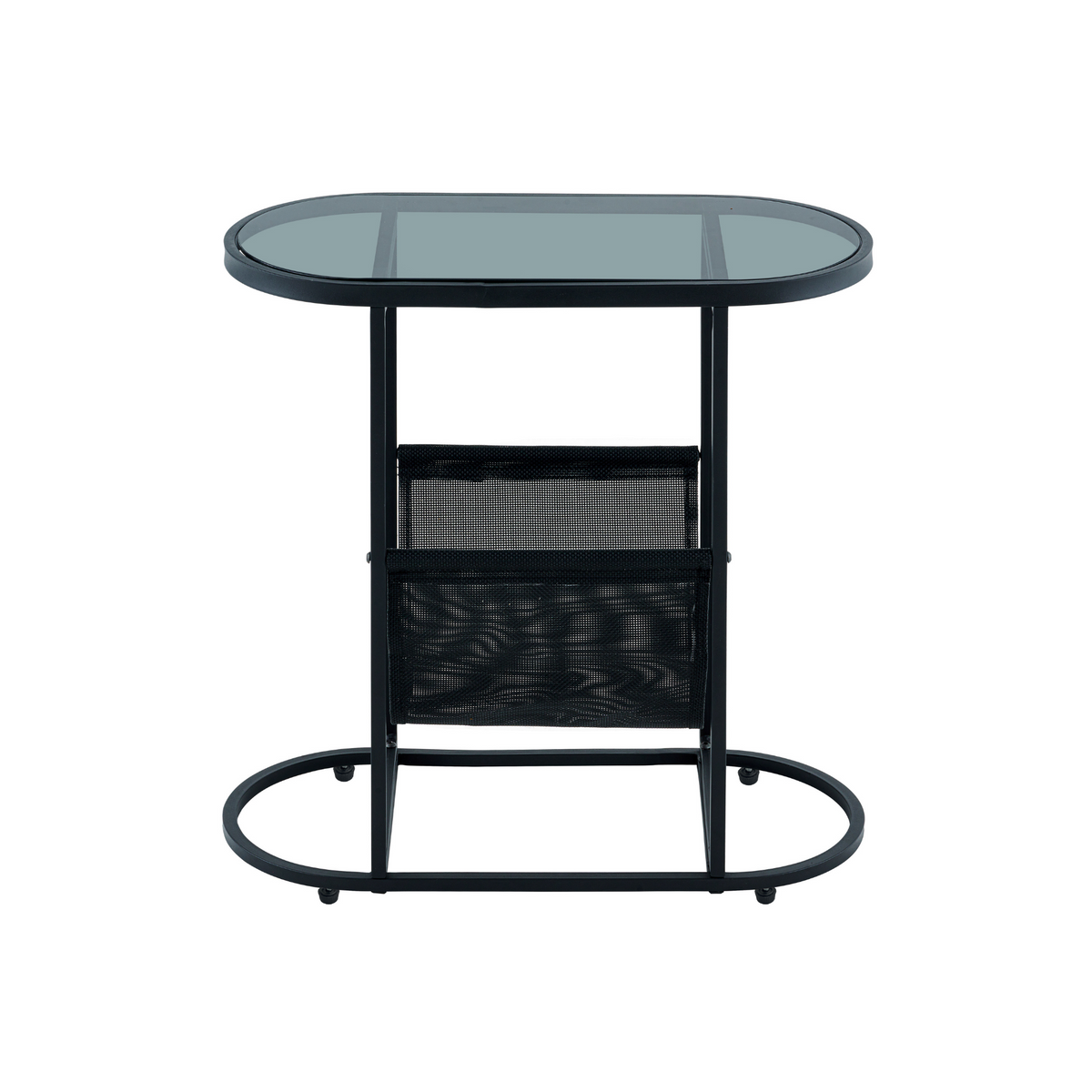 Oval Glass End Tables Set of 2