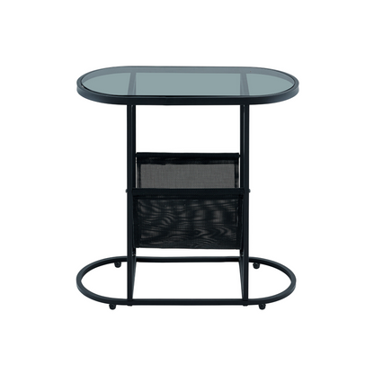 Oval Glass End Tables Set of 2