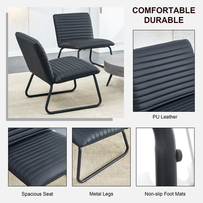 Black Armless Lounge Chair – Black Legs