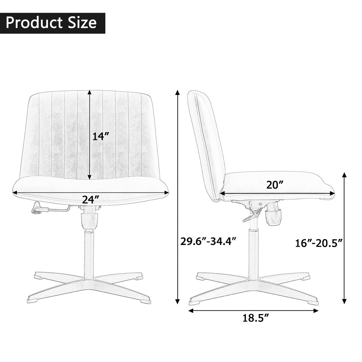 Black PU Swivel Office Chair