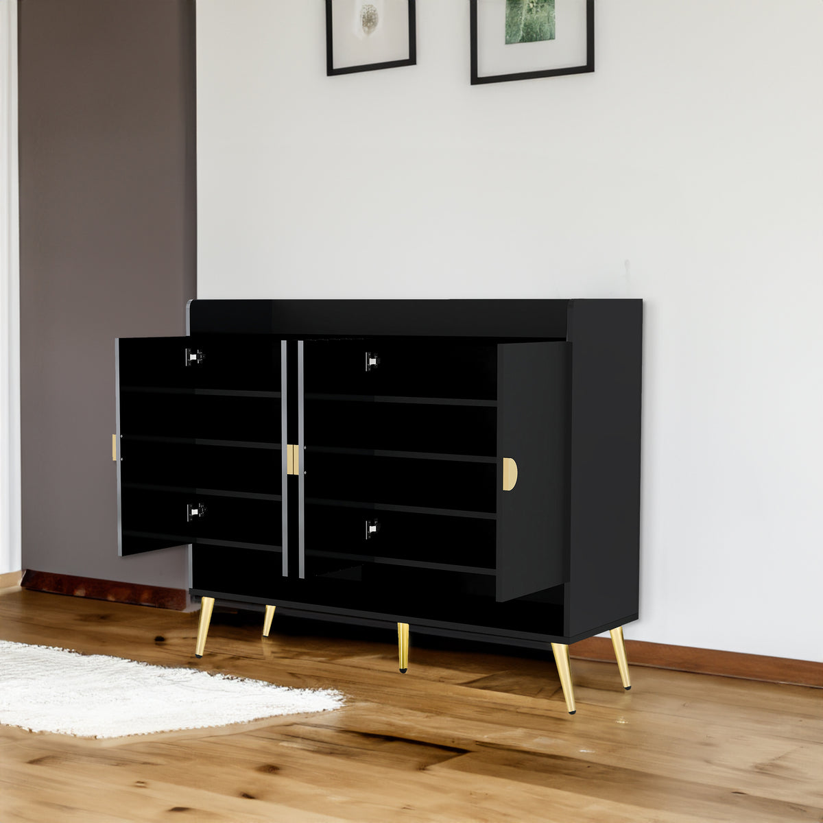 U-Can 11-Layer Wooden Shoe Cabinet with Adjustable Shelves