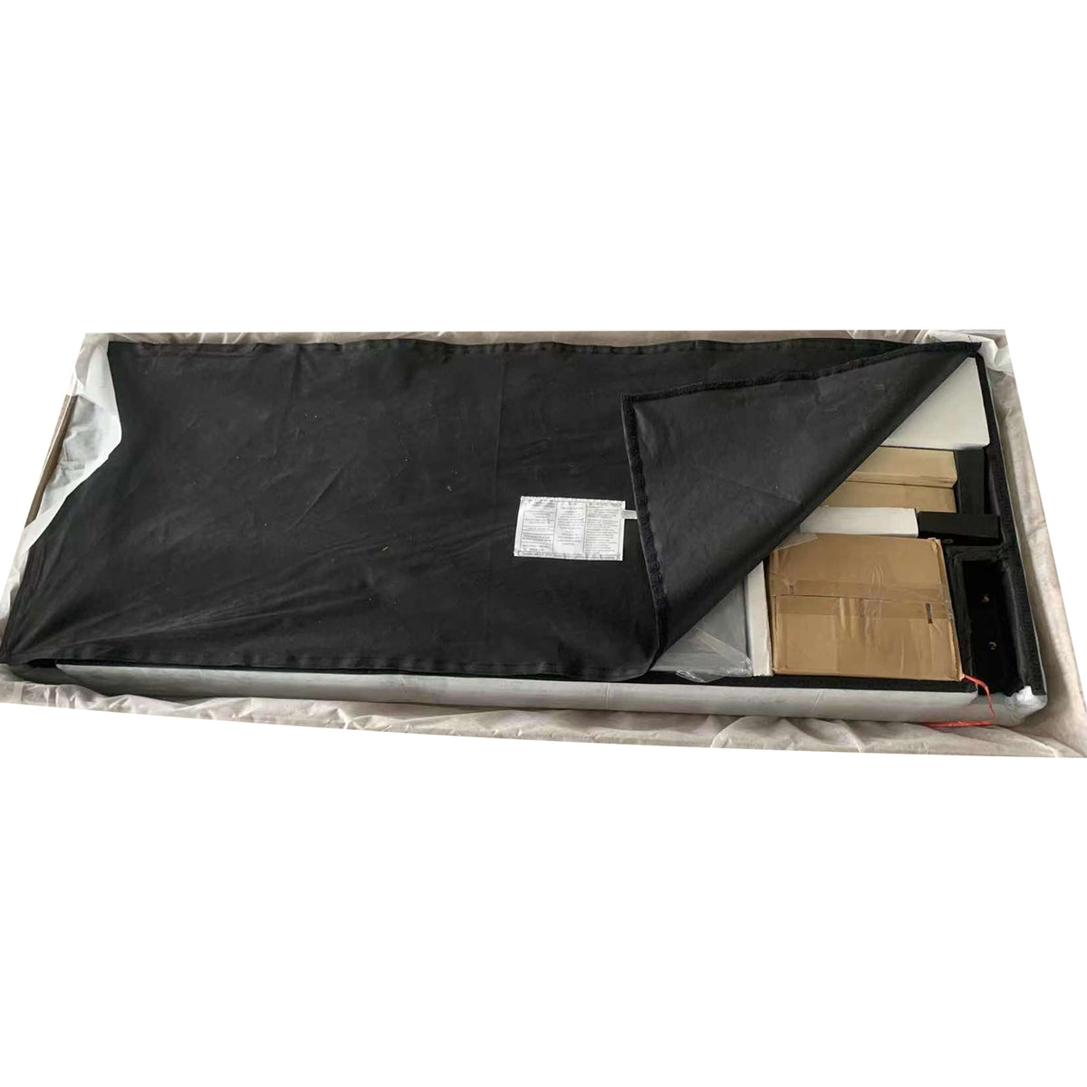 King Upholstered Platform Bed Gray