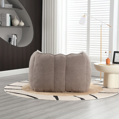 Soft Bean Bag Chair with Footstool Beige