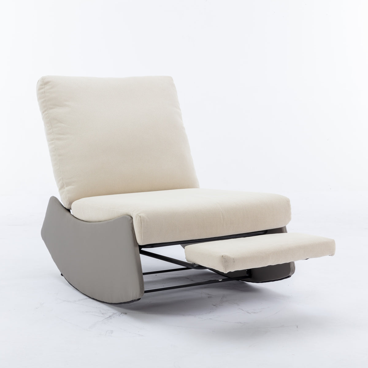Modern Recliner Chair with Footrest Gray