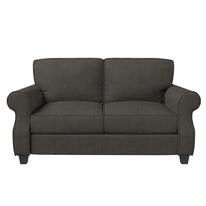 Solid Wood 2-Seater Sofa Gray