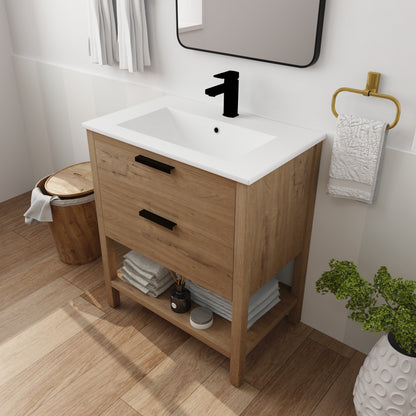 30-Inch Vanity with 2 Drawers White Finish