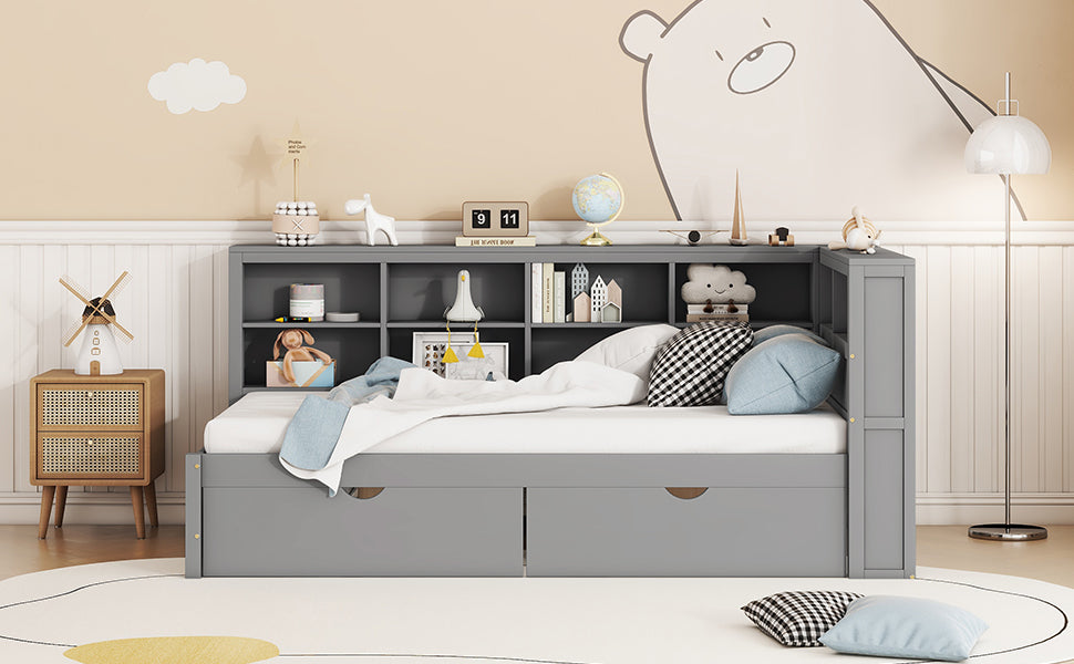 Wooden Twin Daybed Gray