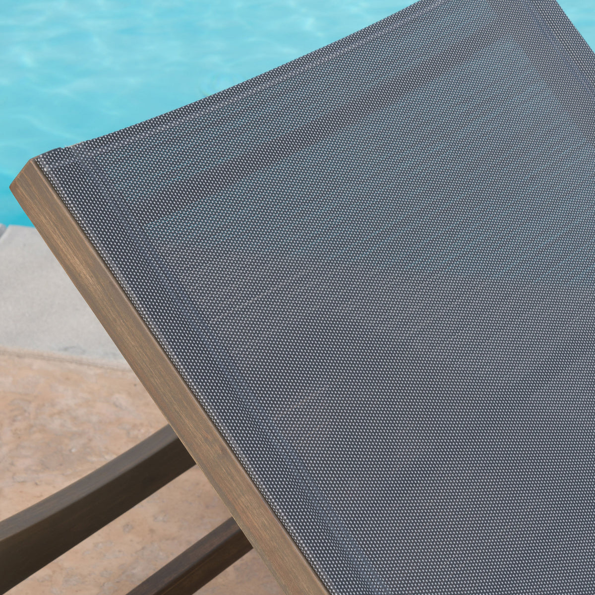 Summerland Outdoor Mesh Chaise Lounge – Dark Grey