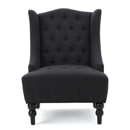 Toddman Velvet Club Chair – Charcoal
