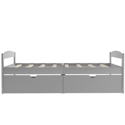 Twin Platform Bed Gray