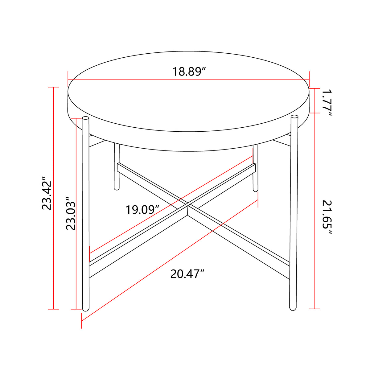 Modern Round Coffee Table – Maple Finish