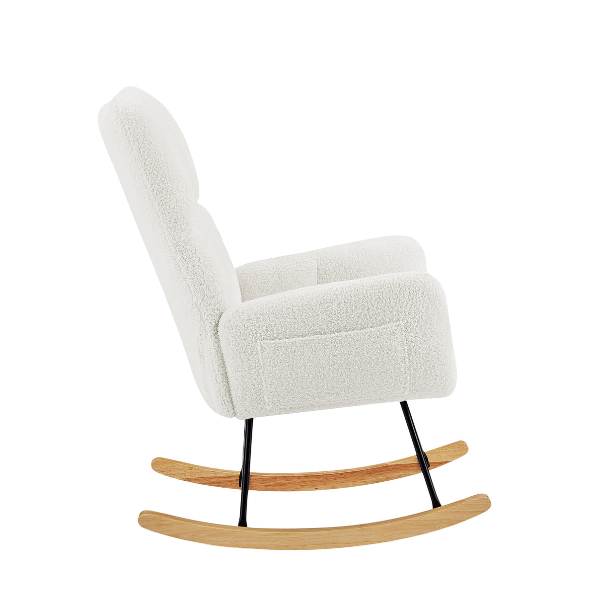 Teddy Fabric Rocking Chair Off White