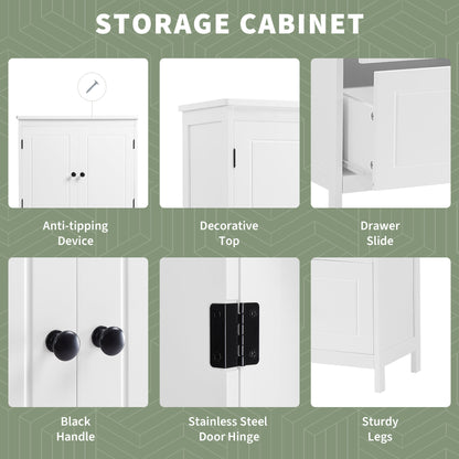 White Bathroom Storage Cabinet with Drawers
