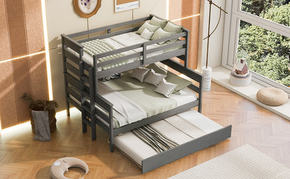 Twin Over Full Bunk Bed Gray
