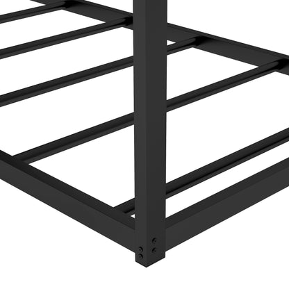 Metal House Twin Platform Bed – White Finish