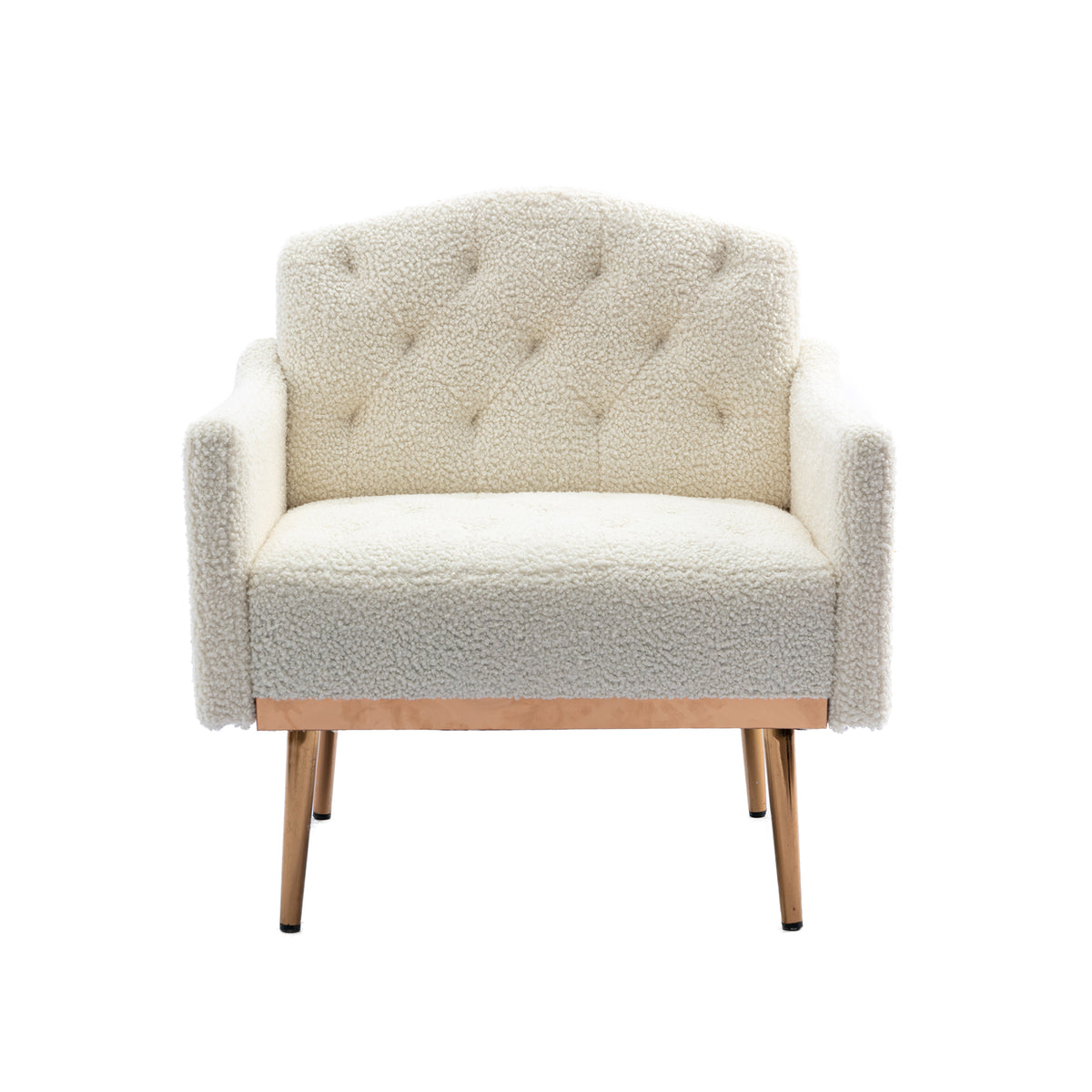 Teddy Armchair with Gold Legs – White