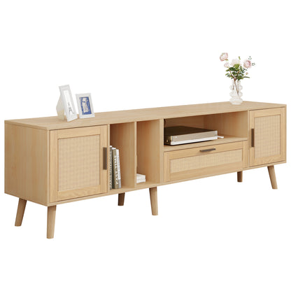 Rattan TV Console – Natural Brown