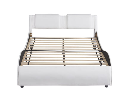 Full Upholstered Platform Bed with LED Lights