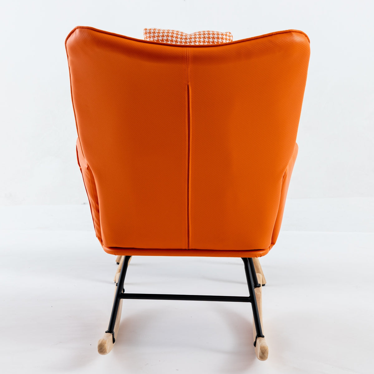 Houndstooth Rocking Chair – Orange Fabric