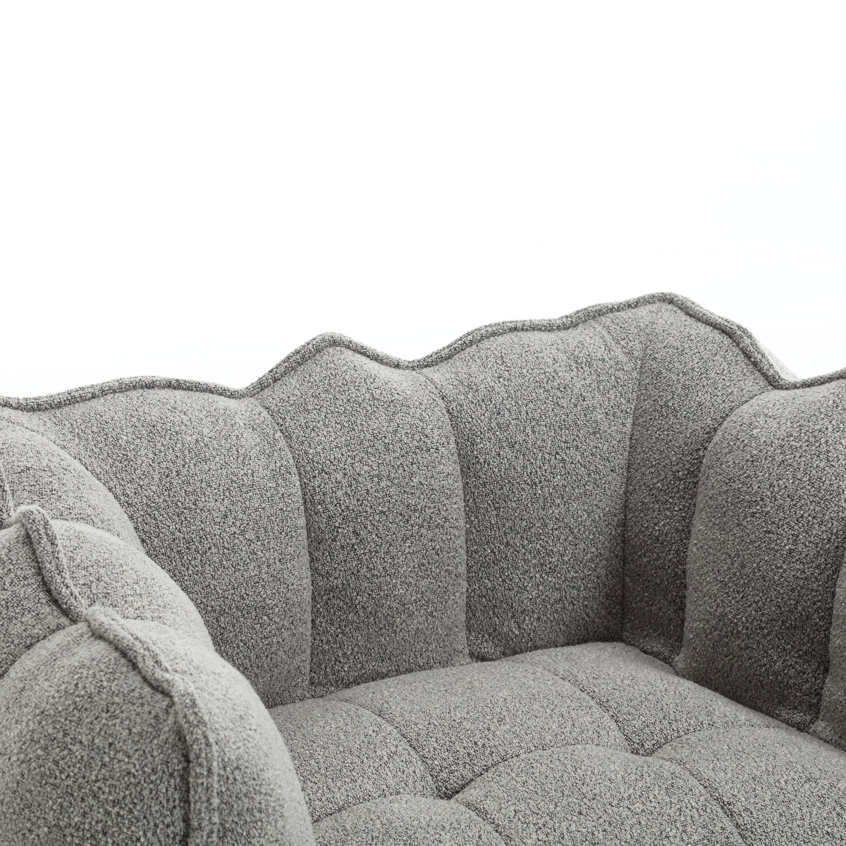 Soft Bean Bag Chair – Beige High-Resilience Foam