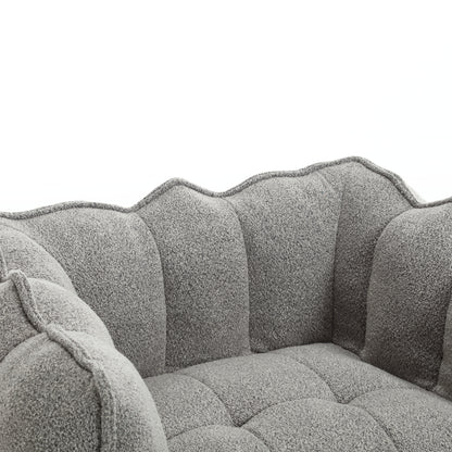 Soft Bean Bag Chair – Beige High-Resilience Foam