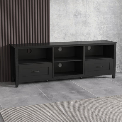 70" Modern Media Console with Storage Compartments