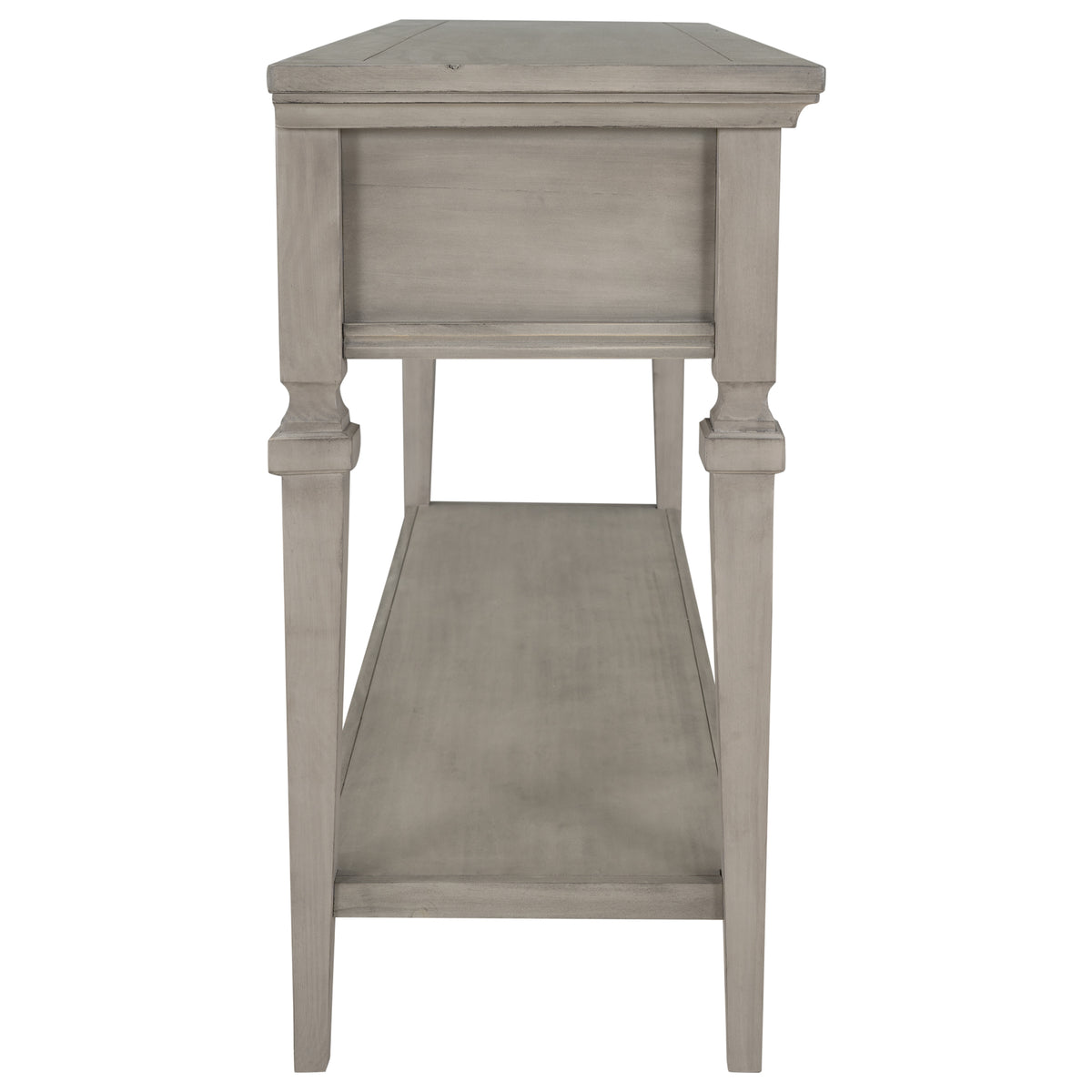 Gray Wood Console Table with Drawers