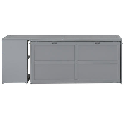 Queen Murphy Bed with Rotating Base Gray