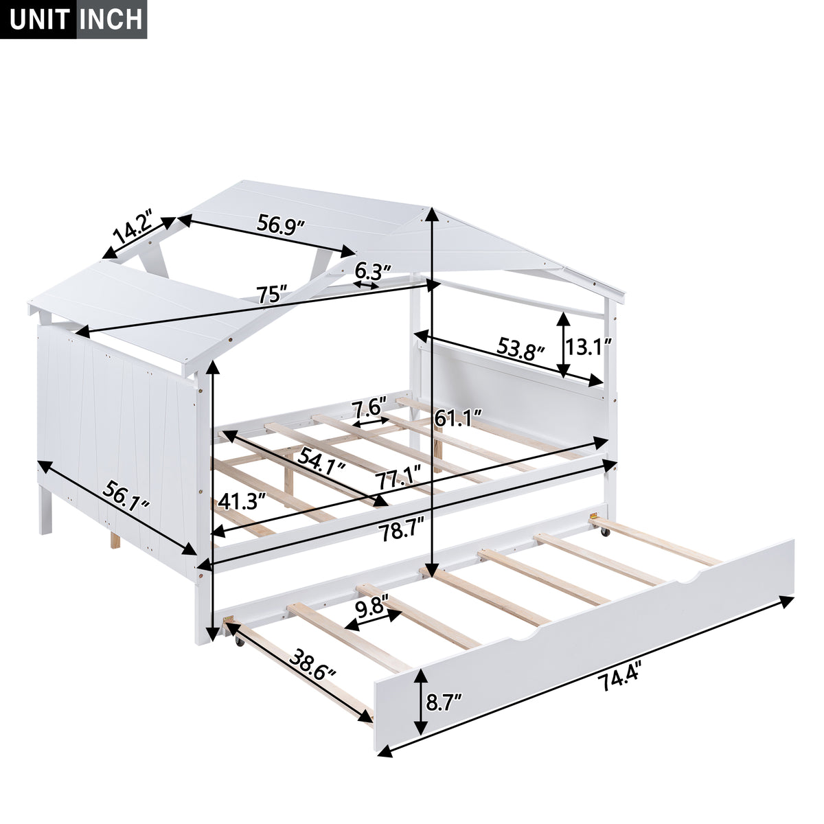 Full House Bed White