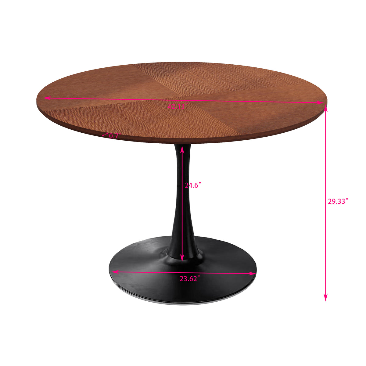 42” Oak Grain Round Dining Table