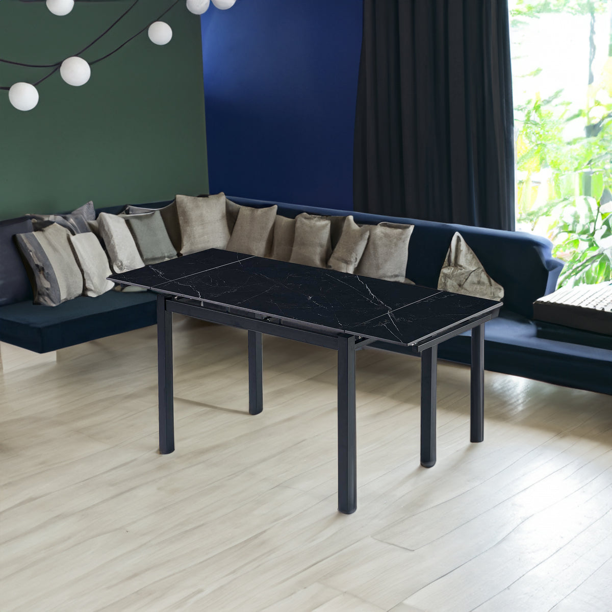 Black Ceramic Expandable Dining Table