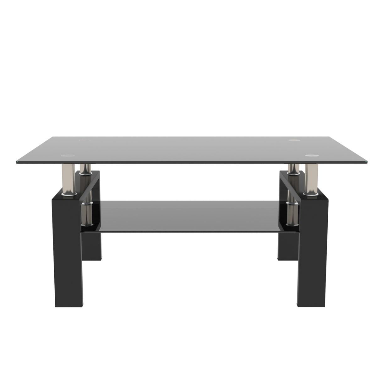 Rectangular Glass Coffee Table – Black