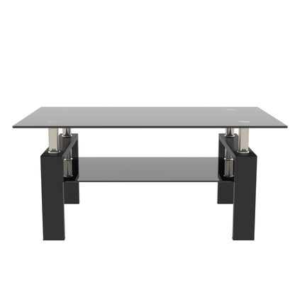 Rectangular Glass Coffee Table – Black