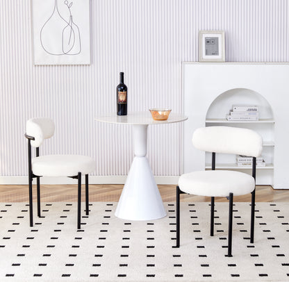 Modern Dining Chair Set (2 pcs) – White & Black