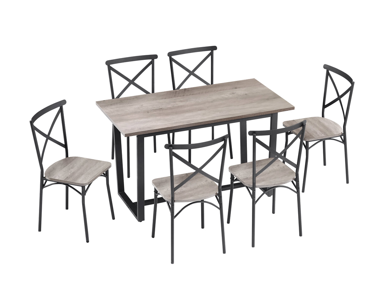 7-Piece Dining Set with Modern Chairs