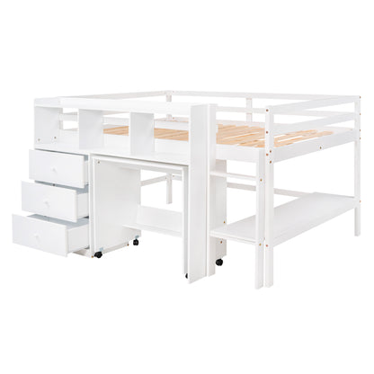 Low Loft Bed White