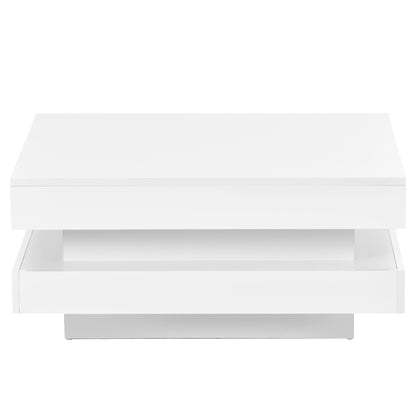 On-Trend White Gloss Coffee Table with LED Lights