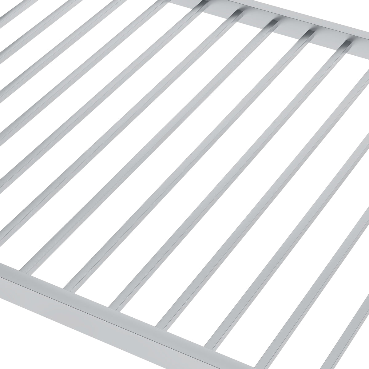 Metal Twin Bunk Bed with Ladder Silver
