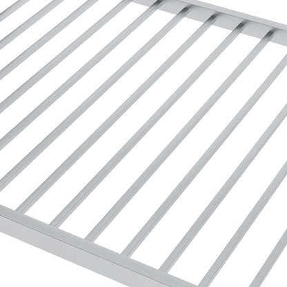 Metal Twin Bunk Bed with Ladder Silver