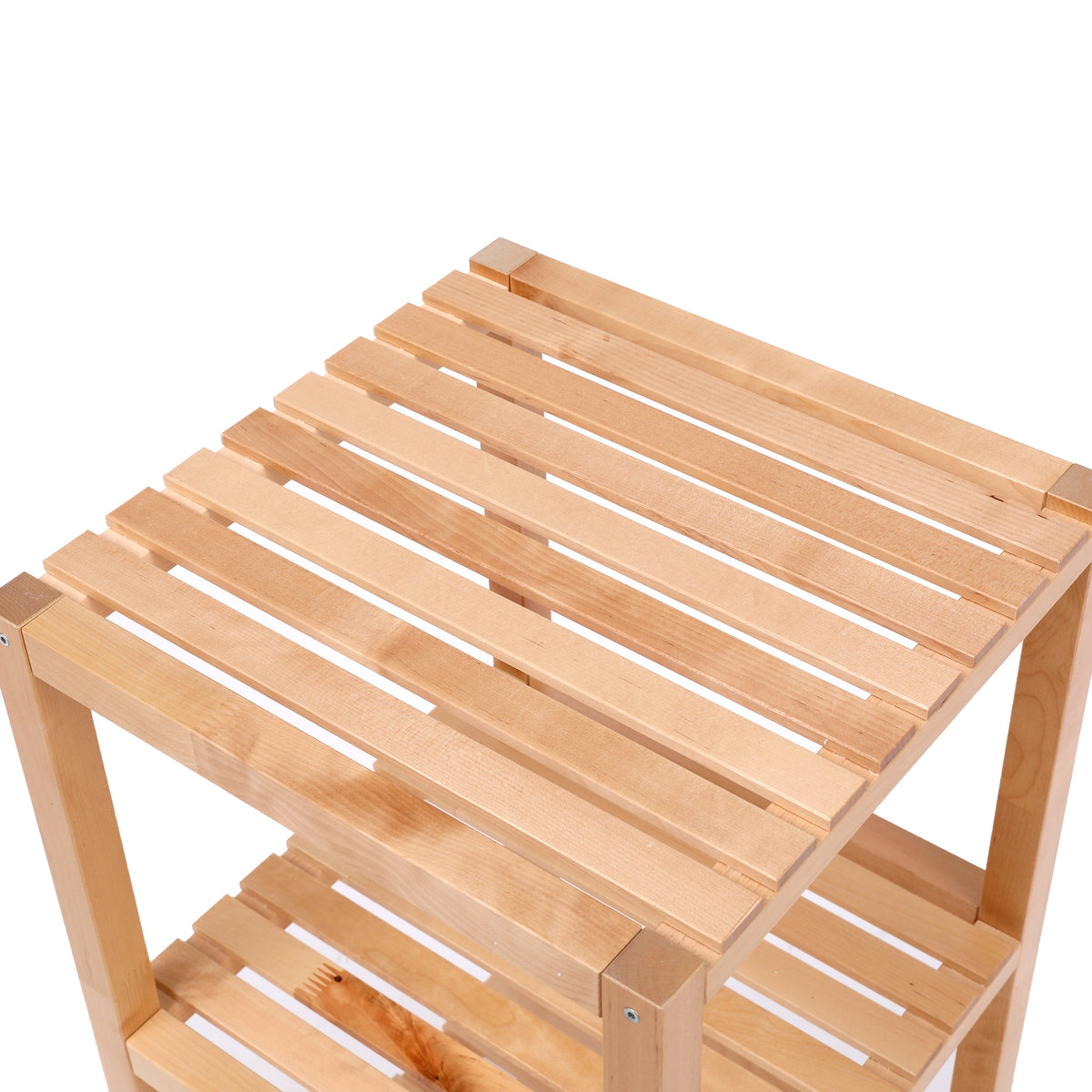 3-Tier Birch Bathroom Shelf with Storage Racks