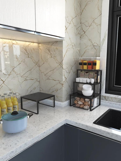 Kitchen Countertop Storage Rack Cabinet Black