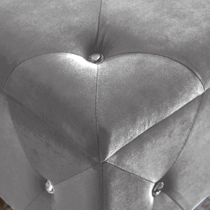 Flip-Top Storage Bench with Velvet Seat Gray