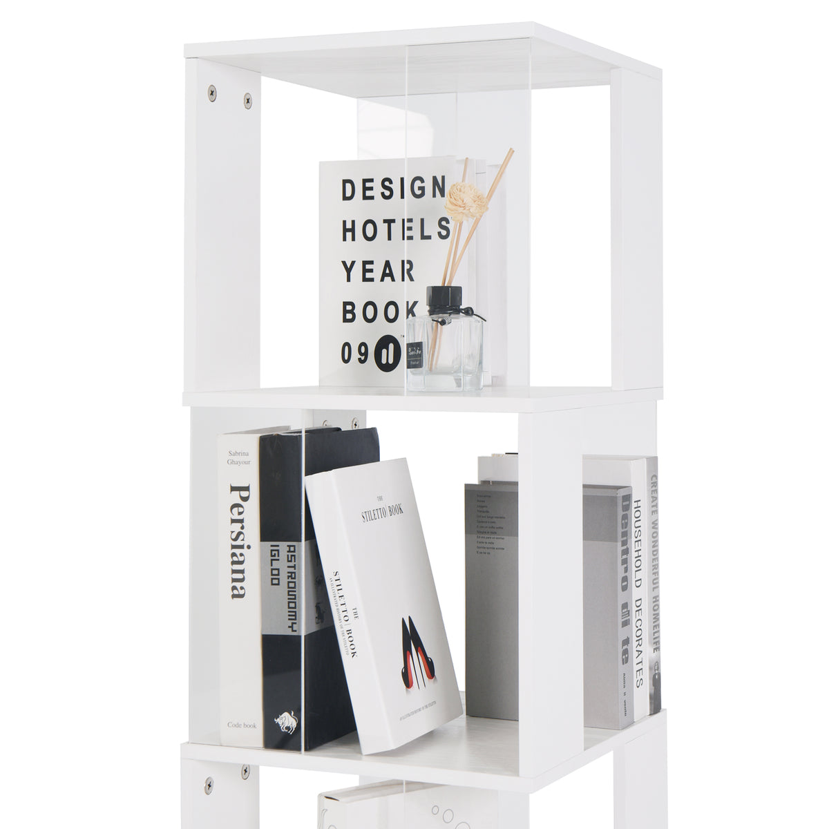 Rotating Acrylic Bookshelf Organizer