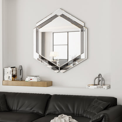 Round Wall Mirror – Silver Frame