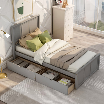 Twin Storage Bed Gray