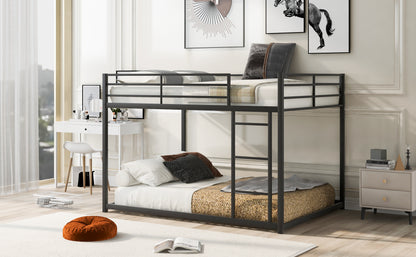 Full Metal Bunk Bed with Ladder Black