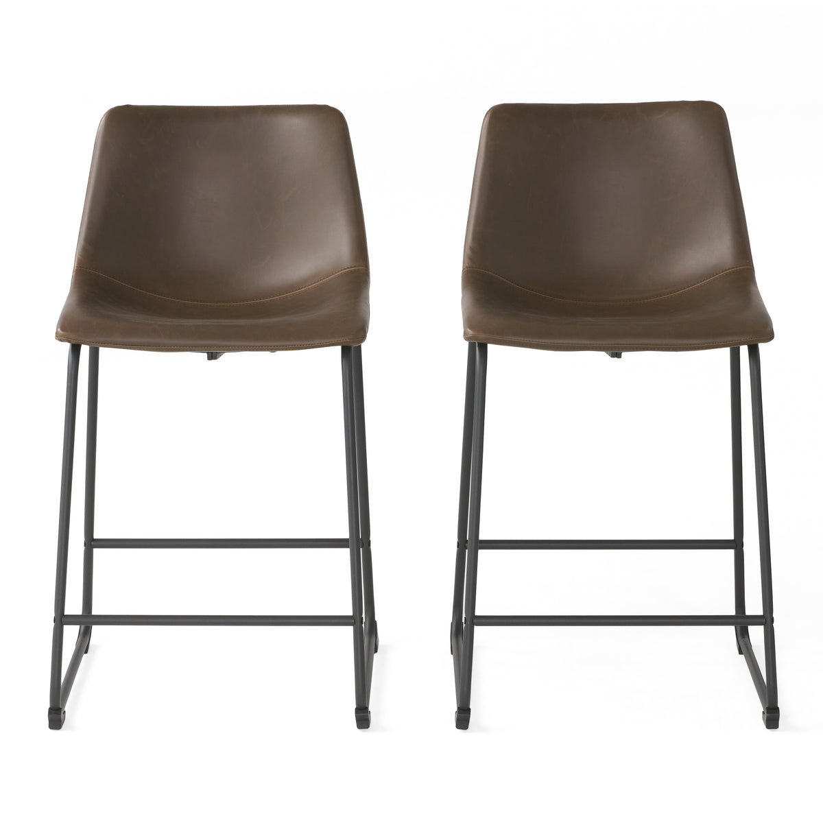 Vintage Brown Counter Stool Set (2 pcs)
