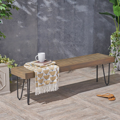 Jane Industrial Wood & Metal Bench