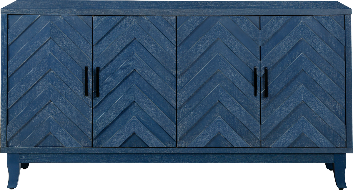 Vintage Wood Buffet Storage Cabinet – Rustic Sideboard