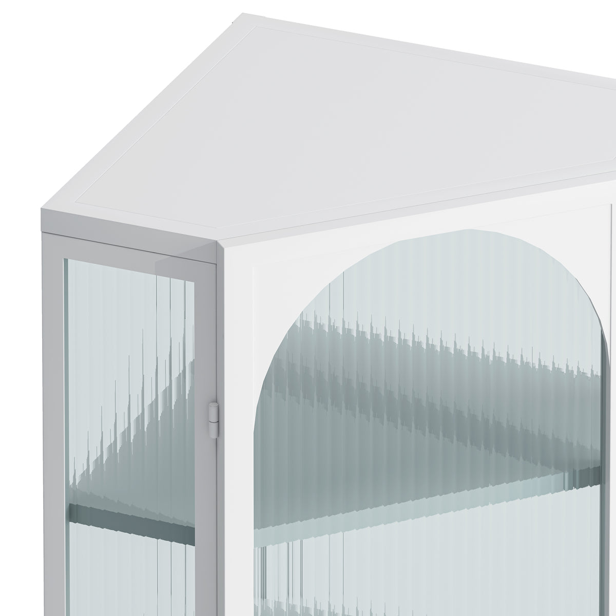 Glass Corner Wall Cabinet – White